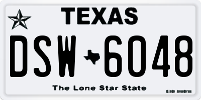 TX license plate DSW6048