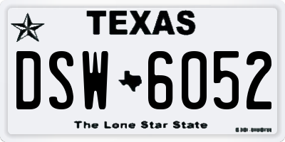 TX license plate DSW6052