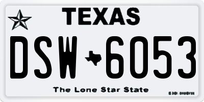 TX license plate DSW6053