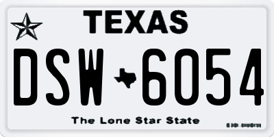 TX license plate DSW6054