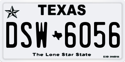 TX license plate DSW6056