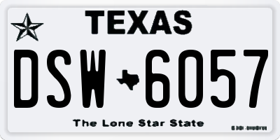 TX license plate DSW6057