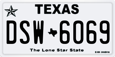 TX license plate DSW6069