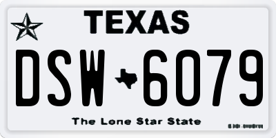 TX license plate DSW6079