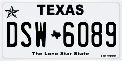 TX license plate DSW6089