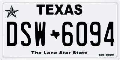 TX license plate DSW6094