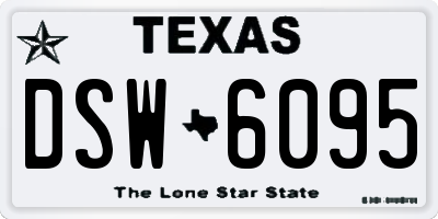 TX license plate DSW6095