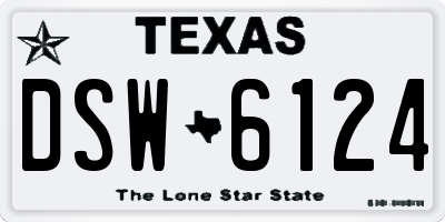 TX license plate DSW6124