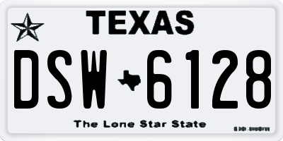 TX license plate DSW6128