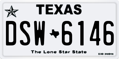 TX license plate DSW6146