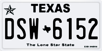 TX license plate DSW6152