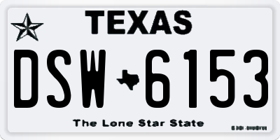TX license plate DSW6153