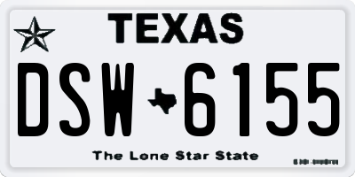 TX license plate DSW6155