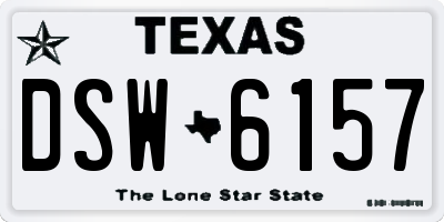 TX license plate DSW6157