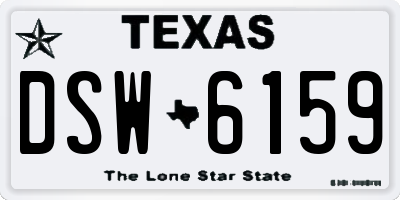 TX license plate DSW6159