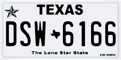 TX license plate DSW6166