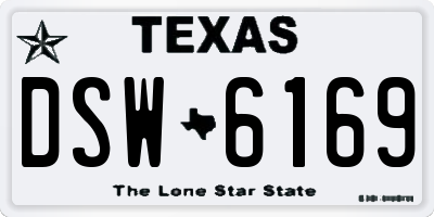 TX license plate DSW6169