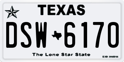 TX license plate DSW6170