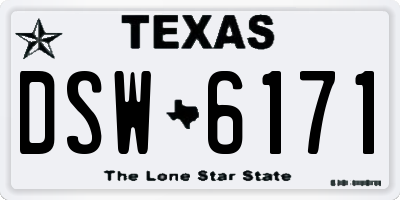 TX license plate DSW6171