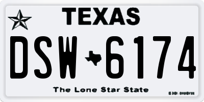 TX license plate DSW6174