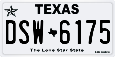 TX license plate DSW6175