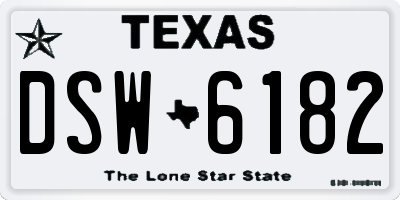 TX license plate DSW6182