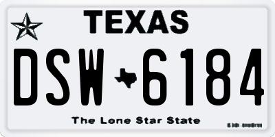 TX license plate DSW6184