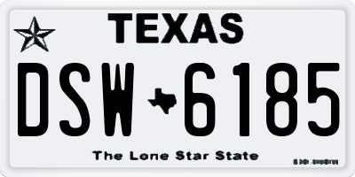 TX license plate DSW6185