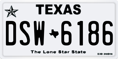 TX license plate DSW6186
