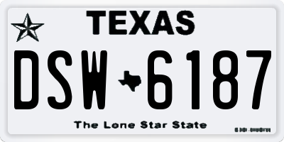 TX license plate DSW6187