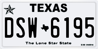 TX license plate DSW6195