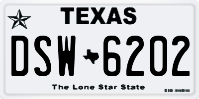 TX license plate DSW6202