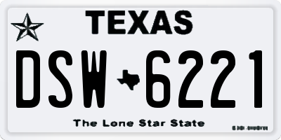 TX license plate DSW6221