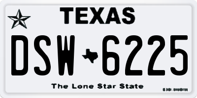 TX license plate DSW6225