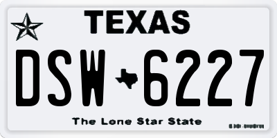 TX license plate DSW6227