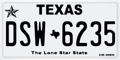 TX license plate DSW6235