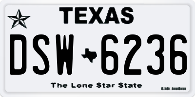 TX license plate DSW6236
