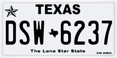 TX license plate DSW6237