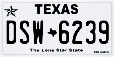 TX license plate DSW6239