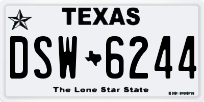 TX license plate DSW6244