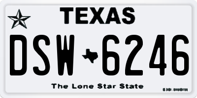 TX license plate DSW6246