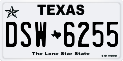 TX license plate DSW6255