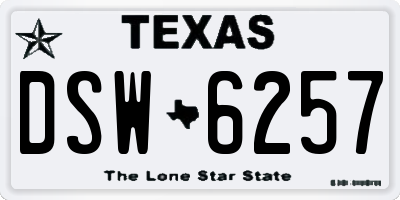TX license plate DSW6257