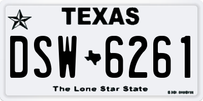 TX license plate DSW6261