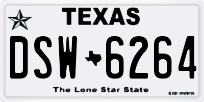 TX license plate DSW6264