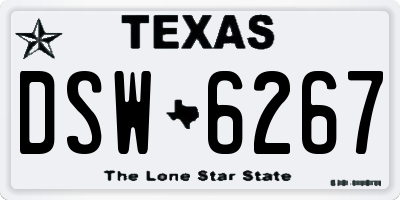 TX license plate DSW6267