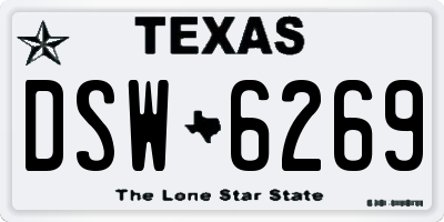 TX license plate DSW6269
