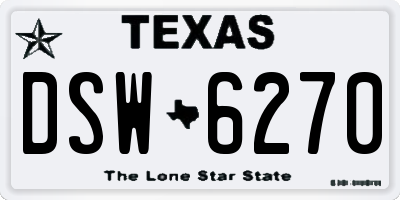 TX license plate DSW6270