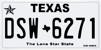TX license plate DSW6271