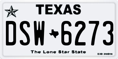 TX license plate DSW6273